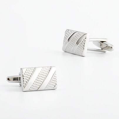 1 par de gemelos elegantes de estilo suave para hombres, de color plateado de cobre como regalo