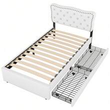 Bed Frames - Light Beige + MDF + 90cm*200cm - View 11