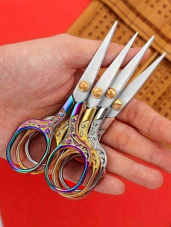 1pc Embroidery And Sewing Scissors - Vintage Stainless Steel Precision Craftsmanship For Fabric And Thread Cutting - A Must-Have For Tailoring And Needlecraft