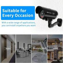 1 件太阳能假监控摄像头，防盗防盗，略防水，红色 LED 灯闪烁，附赠 CCTV 贴纸 - 彩色 - 查看 11