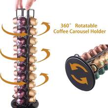 1 Coffee Capsule Rack, Tea Room Capsule Storage Rack, 360 Degree Rotating Rack, Large Capacity Metal Display Rack - CP081 Coffee Capsule Rack 6 Rows 60 Rotatable - View 2