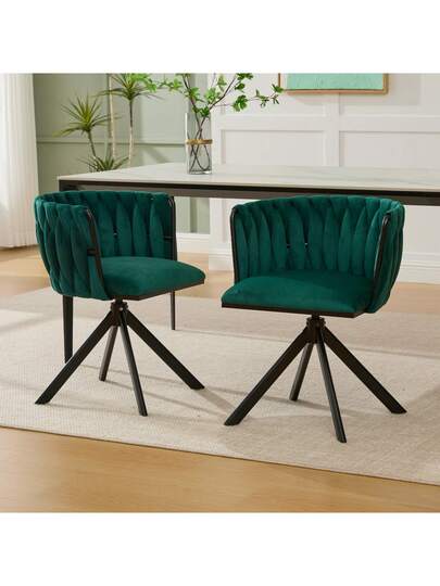 Fluwelen Seats Heavy Metal Frame, 180 Degree Swivel Function, Back, Zachte Luxurious Flexible Between Living Room, Budol Creative Workspace (Set Of 2) view 3