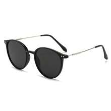 1 Stück modische runde Rahmen Nieten Mode Brille, neuer koreanischer Stil für Männer und Frauen, für den Außenbereich, hochwertige Metallrahmen