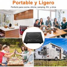 Parrilla de Inducción Eléctrica, Estufa de Inducción 2200w Control Tactil con 8 Niveles de Potencia & Temperatura, Cocina de Inducción con 6 Programas Automáticos y Temporizador de 3 Horas - 1 - Ver 10