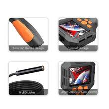 Cámara endoscópica de inspección portátil pantalla IPS 2.8 pulgadas lente 2MP impermeable IP68 ideal para tuberías reparación automotriz industrial usos varios - Naranja - Ver 5