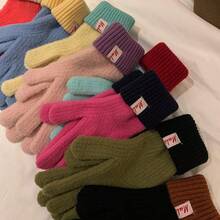Warm Gloves, Colorful Knitted Touchscreen Gloves For Women, Autumn/Winter, Warm And Windproof