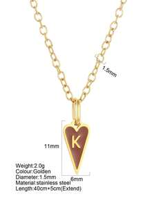 1pc Fashion Personalized 26 Initial Letter Pendant Necklace, Versatile Design Suitable For Christmas Wear & Gift - Gold - View 36