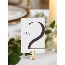 Arch Table Numbers 1 - 20+ Table, 4x6 Inch White Art Paper, Double - Sided, Gold Foil Embossed Details, Elegant Wedding Reception, Centerpiece Decoration, Event, Party, No Holders - 現代黑色 1-20 - 查看 4
