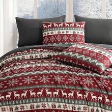 Juego de edredón King, juego de ropa de cama a cuadros rojo y negro clásico, estilo granja, ligero para todas las estaciones, incluye sábanas, fundas de almohada y fundas, decoración del hogar - Navidad roja - Ver 4