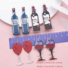 Christmas Wine Charms, 4/8 Pcs Euro-American Style Wine Bottle Glass Acrylic Pendants For DIY Earrings & Necklaces.