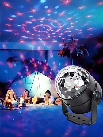 2pcs USB Powered Colorful Disco Ball Lights With RGB Magic Effect, Voice Control Supported. Compact Projector Lamp Suitable For Home Karaoke, Bar Atmosphere, And Living Room Decoration. Great For Birthday Party, Christmas, Spring Festival, Valentine's Day And Other Celebration Events (Note: Remote Control Not Included)