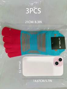 1双/3双装 WRELS 男女通用分趾袜，五趾设计。网眼材质，吸湿透气。符合人体工学的后跟设计，适合日常穿着和运动。 - 彩色 - 查看 31