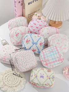 Cute Quilted Makeup Bag Cosmetic Bag Aesthetic Travel Toiletry Bags Sanitary Napkin Storage Bag, Portable Makeup Bag, Feminine Menstrual Pad Tampon Organizer, First Period Kit Bags Cute Pouch Kawaii Aesthetic For Women Makeup Bag Cosmetic Bag For Women Large Capacity Makeup Bags Makeup Brushes Storage Bag Travel Toiletry Bag Organizer Sanitary Napkin Storage Bag, Menstrual Cup Pouch Nursing Pad Holder Tampon Bags Feminine Product Pouches Portable Period Kit Bag For Girls Travel Essentials Cruise Essentials Dorm Essentials, Wedding Bridesmaid Gifts, Mom Gifts, Birthday Gifts, Gifts For Friends And Teachers, Home Decor, Bathroom Livingroom Bedroom Decor, Bathroom Organizer, Jewelry Organizer, Lip Oil Organizer, Nail Polish Organizer , Bow - Multicolor - View 9