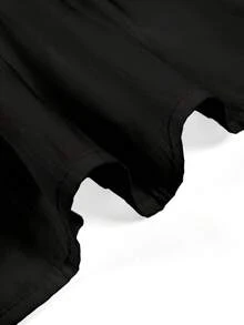 ii Casual Solid Color Lace Patchwork Ruffle Trim Long Sleeve Blouse