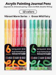 Languo Acrylic Painting Special Hand Pen Plus Version, Super Large Capacity Metallic Gloss Gel Pen, 1.0mm Stainless Steel Pen Head Design, Ink Flow Smoothly, Suitable For Students To Draw, Take Notes Back To School - Multicolor - View 23