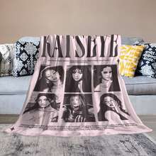 Super Soft And Comfortable Singer KATSEYE Wool Flannel Blanket, Lightweight, Fluffy And Comfortable Texture, Warm Plush Blanket, Suitable For Sofas, Beds, Gifts Between Friends - Nhiều màu - Xem 5