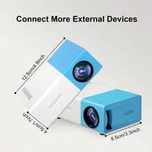带遥控器的迷你便携式投影仪，兼容 USB 输入，16：9 宽高比 - 适用于智能手机和平板电脑，是家庭影院和户外娱乐的理想选择，手机迷你投影仪，紧凑型便携式投影仪，便携式投影仪，智能手机投影仪，卧室投影仪，电影之夜，紧凑设计，高品质投影，耐用结构，电影爱好者，技术极客 - 彩色 - 查看 8