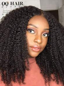 OQ Unprocessed Virgin Hair Wig, Fluffy Curly, 6x4 Transparent Lace Front Wig, No Glue Needed, 180% Density, 16-28 Inches, Human Hair Wig, Pre-Cut Lace, Pre-Plucked Hairline, Human Hair Wig, No Glue Needed, Gift Included, Halloween Costume, Human Hair Wig, Halloween Travel Essential, Y2K Style, Holiday Vacation Essential - S1 - View 5