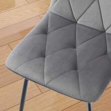 OYAJIA Velvet Dining Chairs Set Of 4 Kitchen Chairs Dining Room Lounge Reception Chairs With Metal Legs For Living Room Bedroom,Grey - Ash - View 10