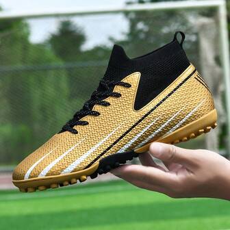 1 Pair Unisex Football/Soccer Cleats, Suitable For Outdoor Artificial Turf, Indoor Training Field, Professional Team Sports, Lace-Up, Non-Slip Rubber Sole, Lightweight High-Performance Design, Popular Soccer Boots