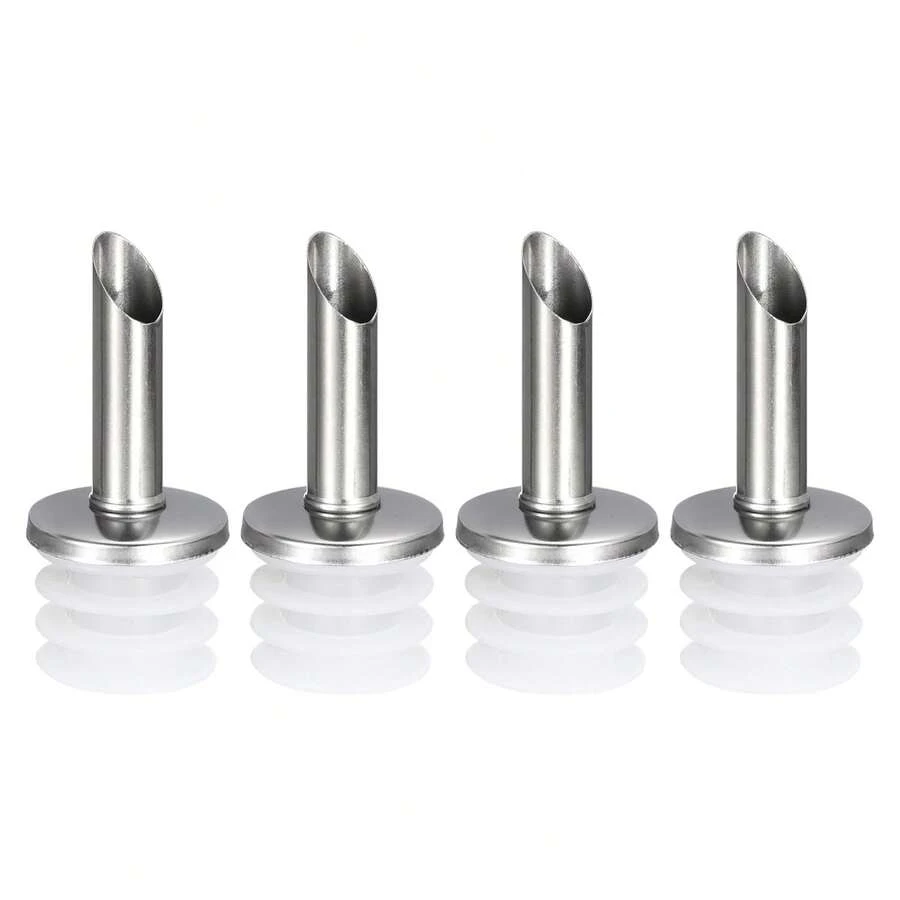 Stainless Steel Bottle Pourers, 4Pcs Olive Oil Spout, Wine Pourers Liquor Pour Spouts For Pours Liquid, Olive Oil, Wine, Vinegar, Most Liquor Bottles - White - View 1
