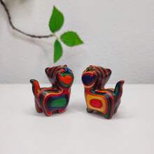 قطعة واحدة من تمثال القطة الخشبي اليدوي الجميل - نسيج خشبي طبيعي فريد، هدية مثالية للأصدقاء، لا يتطلب كهرباء (لون حبيبات الخشب عشوائي)