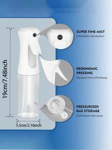 多色简约实用按压式喷雾瓶,可重复灌装,雾化细腻,适用于园艺/肌肤保湿/植物护理/宠物美容/旅行,可重复使用,贴心的母亲节礼物/毕业旅行必备 - 多色1 - 查看 7