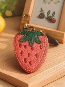 1个水果图案钱包钥匙扣，水果挂饰，兼容AirTag和钱包的零钱包，可爱迷你钥匙扣钱包，送给女孩/女士的礼物，迷你钱包，零钱包，圣诞节礼物，女士礼物，圣诞袜填充物 - 彩色 - 查看 26