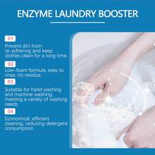jakehoe High-Efficiency Enzyme Laundry Booster Gently Clean Clothes Remove Stubborn Yellow Stains Sweat Stains Long-Lasting Fragrance Laundry Active Enzyme Cleaning Powder - White - View 8