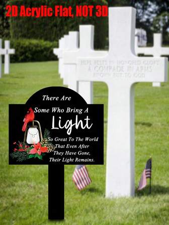 1pc Acrylic Grave Marker, Black Outdoor Acrylic Garden Memorial , In Memory Of Loved Ones, Outdoor Garden Cemetery Decor