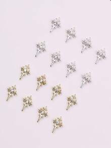 10 pezzi di decorazioni per unghie in metallo mini e raffinate con glitter a forma di croce, accessori fai-da-te per unghie, gemme per unghie, forniture per arte di unghie