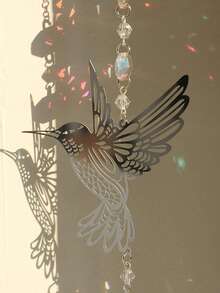 1 قطعة معلق كريستالي فاخر على شكل طائر الكولبري - ديكور جرس الرياح اللامع للزفاف والحفلات والمنزل والسيارة والخارج - إكسسوار تصوير رائع ، زينة معلقة ، ومعلق شمسي ، وفكرة هدية فريدة