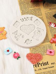 Cartoon Bear Modeling Silicone Mold Cartoon Chocolate Baking Fondant Kitchen Baking Mold - Multicolor - View 5