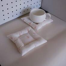 1pc Creative Bowknot Coaster, High-End, Luxury Photography Prop, Decorative Mat, Heat Insulation Mat, Coffee Cup Mat, Holiday Decoration Coaster