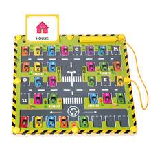 Magnetic Alphabet Maze Wooden Learning Toy, Colorful Parking Lot Pinyin Game, Kids Counting & Sorting Activity, Fine Motor Skills Development, Ideal For Birthday, Halloween, Christmas Gifts