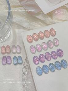 XEIJAYI 4PCS 15ml Shining Nail Polish Gel,UV LED Soaking Nail Gel, Semi-Permanent, DIY Salon Quality Nail Art Gel - 彩色 - 查看 3