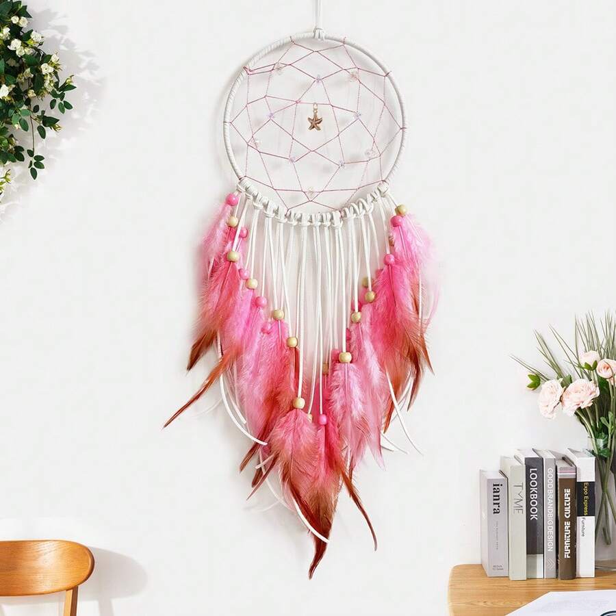 1pc Dream Catcher Hanging Decor, Wind Chime Home Decoration Craft, Ocean Star Pendant Creative Birthday Gift, Suitable For Home Wall Hanging - Multicolor - View 1