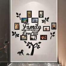 10-Pack Acrylic Mirror Wall Stickers - Self-Adhesive, Removable Photo Frame Tiles For Home And Office Decoration - Perfect For Living Room, Bedroom, Entryway, Jigsaw Puzzle, Visual Effect, Space Aesthetics, Perfect Room Decoration - Black - View 1
