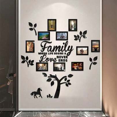 10-Pack Acrylic Mirror Wall Stickers - Self-Adhesive, Removable Photo Frame Tiles For Home And Office Decoration - Perfect For Living Room, Bedroom, Entryway, Jigsaw Puzzle, Visual Effect, Space Aesthetics, Perfect Room Decoration