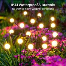 2/4/6/8-Piece Outdoor Garden Path Lights, Solar-Powered Firefly String Lights, IP44 Waterproof Rating, Solar Decorative Lighting For Patios And Yards, Made Of Weather-Resistant Plastic, Easy To Install (Mounting Accessories Included) - Warm Color - View 10