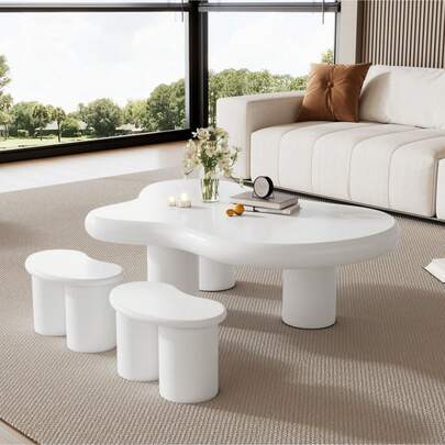 Banco irregular, 2 taburetes pequeños, 16*42*24,5 cm, banco de mesa de centro irregular