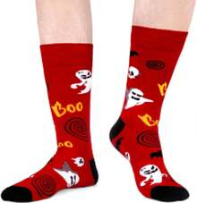 Men's Funny Novelty Crazy Pattern Dress Socks For Gifts - Blue/Red/Green/Multicolor Halloween-6m - View 11