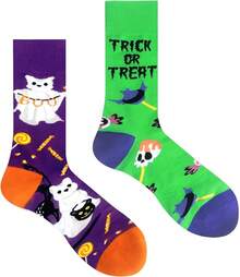Men's Funny Novelty Crazy Pattern Dress Socks For Gifts - Orange/Red/Green/Multicolor Halloween-6m - View 10