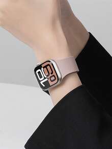 1条男女通用荔枝纹硅胶磁吸表带，兼容 42mm、38mm、40mm、41mm、44mm、45mm、46mm、49mm，时尚智能手表替换表带，适用于Series Ultra2、Ultra SE2、SE 11、10、9、8、7、6、5、4、3、2、1 - 彩色 - 查看 5