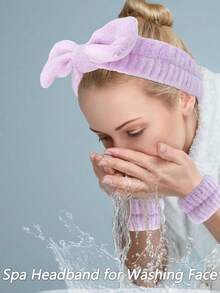 16pcs Pink/Black/Rose Red/Purple Wavy Elegant Solid Color Thickened Headband Wristbands, Pink Simple Home Hair Accessories, Plush Hair Rings Flower Hairpins Multi-Color Accessories, Home Bathroom Decoration Summer Back To School, Suitable For Girls' Daily Makeup, Face Washing And Decoration.