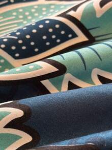 Bộ 3 váy giường (1 váy giường + 2 vỏ gối), họa tiết hoa, mềm mại và thân thiện với da, thích hợp cho phòng ngủ, mọi mùa - Màu xanh lam - Xem 9