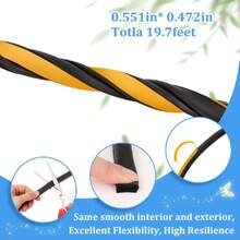 19.7Feet Rubber Weather Stripping Door Seal, Self-Adhesive Seals For Door Window Gap, Soundproofing, Insulation Strip, Door Sealers For Door Frame (Black),24337858 - 黑色 - 查看 5