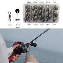 蛋形铅坠钓鱼铅坠套装鲈鱼铅坠渔具海水抛投钓鱼铅坠套装椭圆形淡水