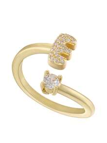 This Is A Stylish And Simple Asymmetrical Copper A-Z Ring With An Adjustable Opening And 26 English Initials For Women. It Is Suitable For Daily Wear And Casual Entertainment. It Is A Gift For Friends And Couples At Festivals And Gatherings!