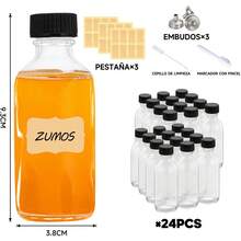 24 botellas de botellas de vidrio pequeñas,frascos de vidrio con tapa pequeños,60 ml botellas mini de bebidas alcohol,mini botellas - 1 - Ver 8